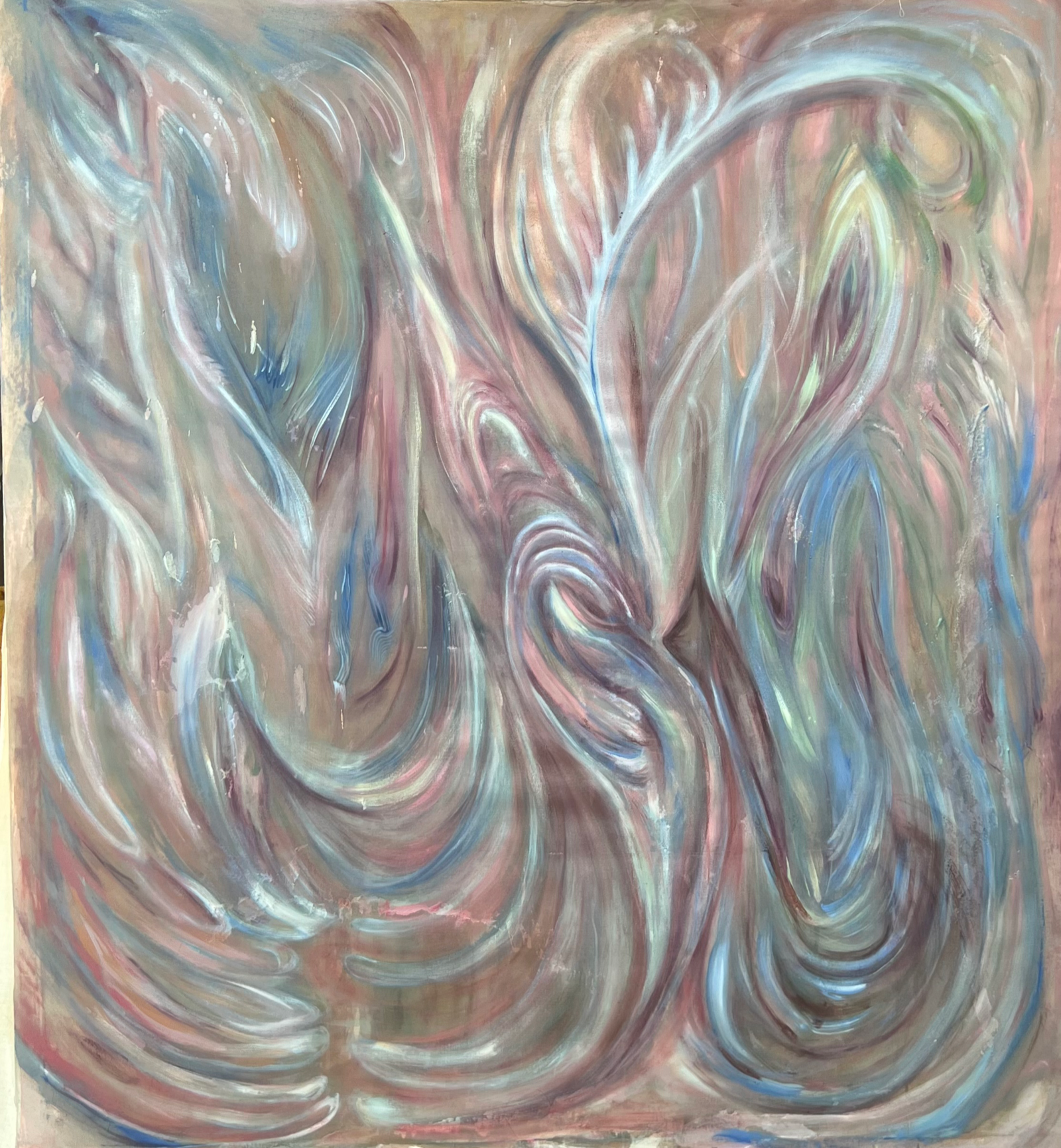 Folds 4 — Acrylic and oil painting on calico, 117x117cm, 2025